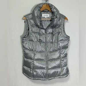 Calvin Klein Performance Premium Duck Down Puffer Vest Metallic silver - Medium